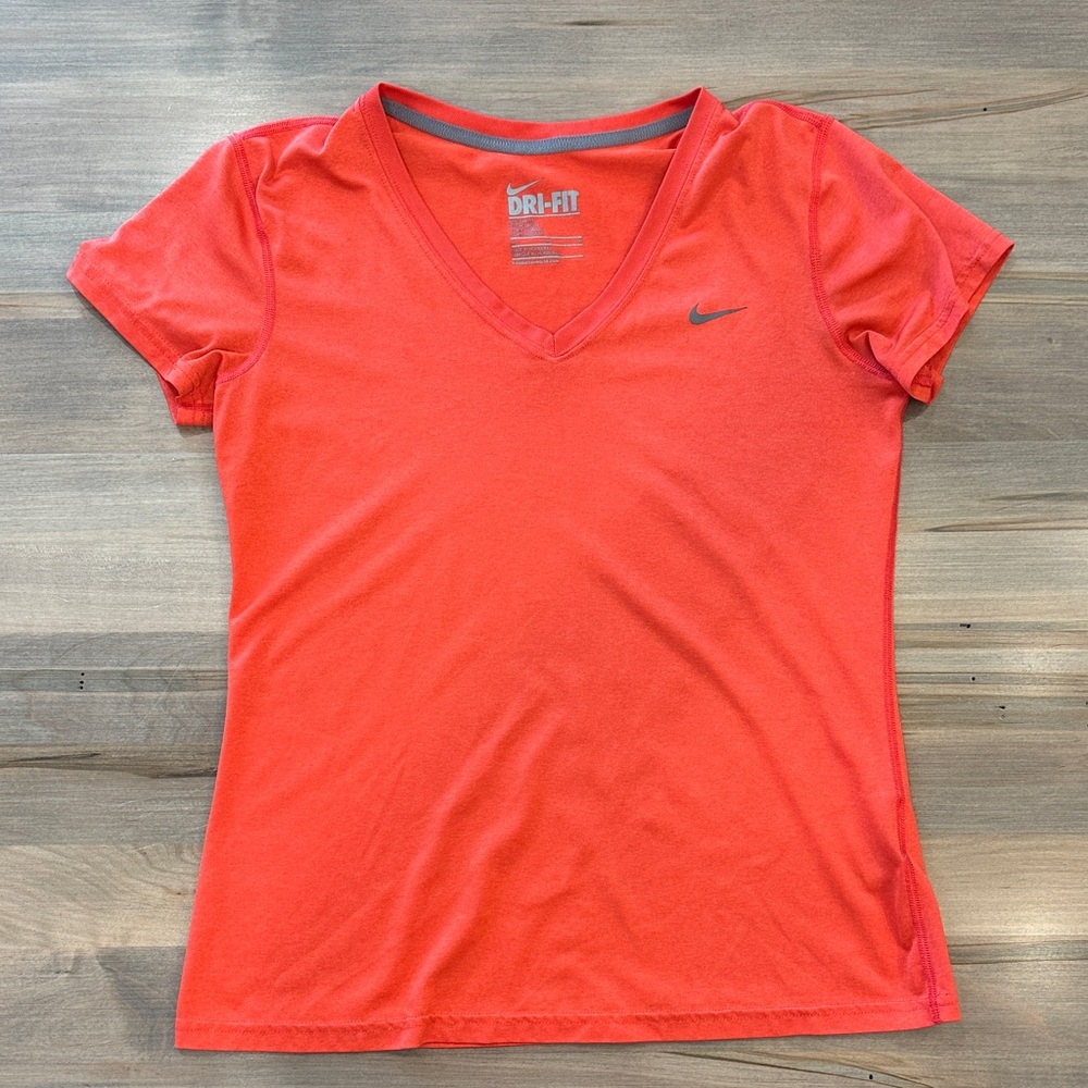 Nike Women's Coral Dry Fit V-Neck Tee